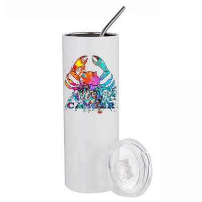 Cancer Zodiac Sign Crab Colorful Stainless Steel Tumbler