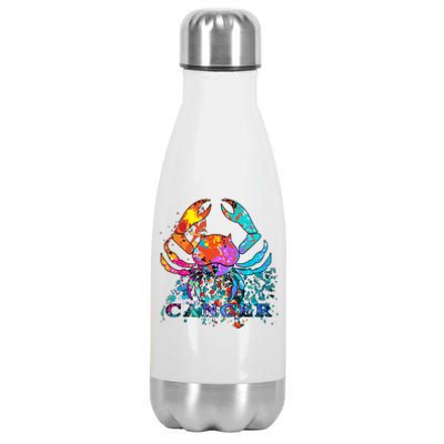 Cancer Zodiac Sign Crab Colorful Stainless Steel Insulated Water Bottle