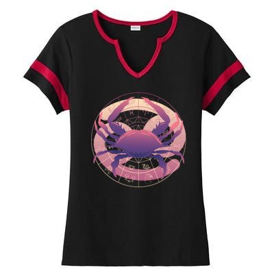 Cancer Zodiac Symbol Ladies Halftime Notch Neck Tee