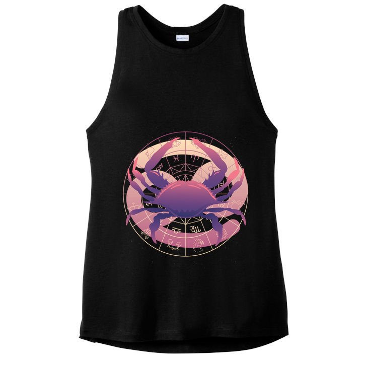 Cancer Zodiac Symbol Ladies PosiCharge Tri-Blend Wicking Tank