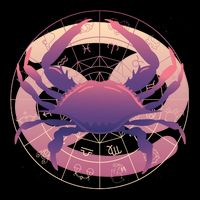 Cancer Zodiac Symbol Drawstring Bag