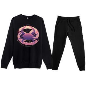 Cancer Zodiac Symbol Premium Crewneck Sweatsuit Set