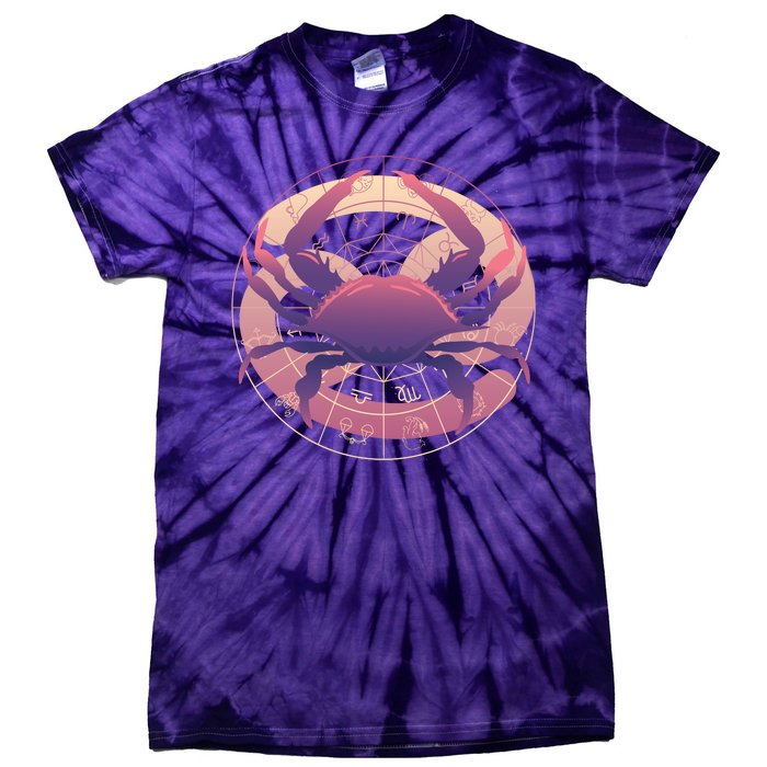 Cancer Zodiac Symbol Tie-Dye T-Shirt