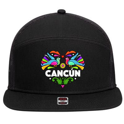 Cancun Artistic Heart 7 Panel Mesh Trucker Snapback Hat