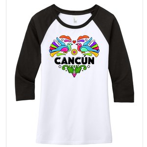 Cancun Artistic Heart Women's Tri-Blend 3/4-Sleeve Raglan Shirt