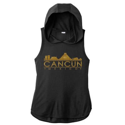 Cancun Limited Edition Gold Glitz Ladies PosiCharge Tri-Blend Wicking Draft Hoodie Tank