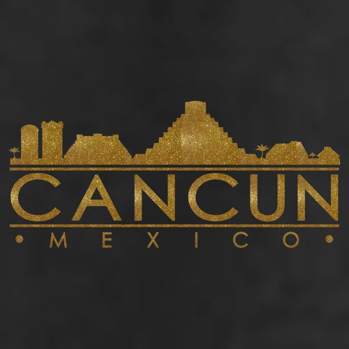 Cancun Limited Edition Gold Glitz 7 Panel Mesh Trucker Snapback Hat