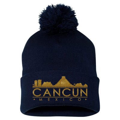 Cancun Limited Edition Gold Glitz Pom Pom 12in Knit Beanie