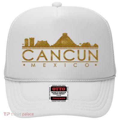 Cancun Limited Edition Gold Glitz High Crown Mesh Back Trucker Hat