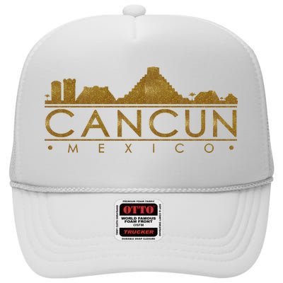 Cancun Limited Edition Gold Glitz High Crown Mesh Back Trucker Hat