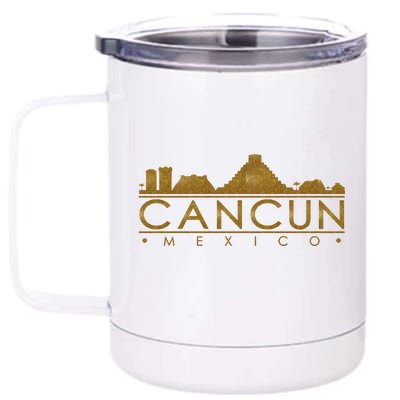 Cancun Limited Edition Gold Glitz 12 oz Stainless Steel Tumbler Cup