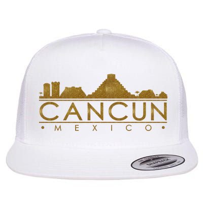 Cancun Limited Edition Gold Glitz Flat Bill Trucker Hat