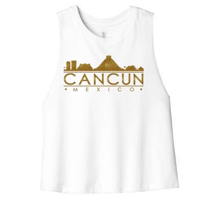 Cancun Limited Edition Gold Glitz Women's Racerback Cropped Tank