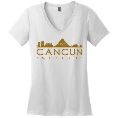 Cancun Limited Edition Gold Glitz Women's V-Neck T-Shirt