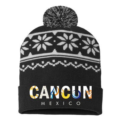 Cancun Mexico USA-Made Snowflake Beanie