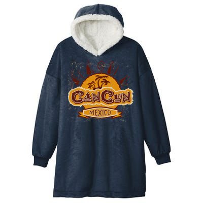 Cancun Mexico Vintage Hooded Wearable Blanket