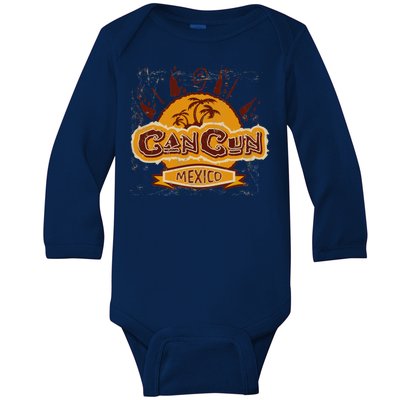 Cancun Mexico Vintage Baby Long Sleeve Bodysuit