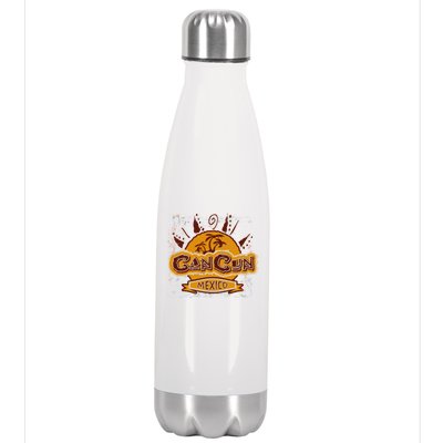 Cancun Mexico Vintage Stainless Steel Insulated Water Bottle