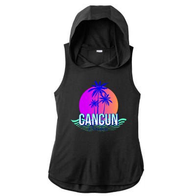 Cancun Paradise Ladies PosiCharge Tri-Blend Wicking Draft Hoodie Tank