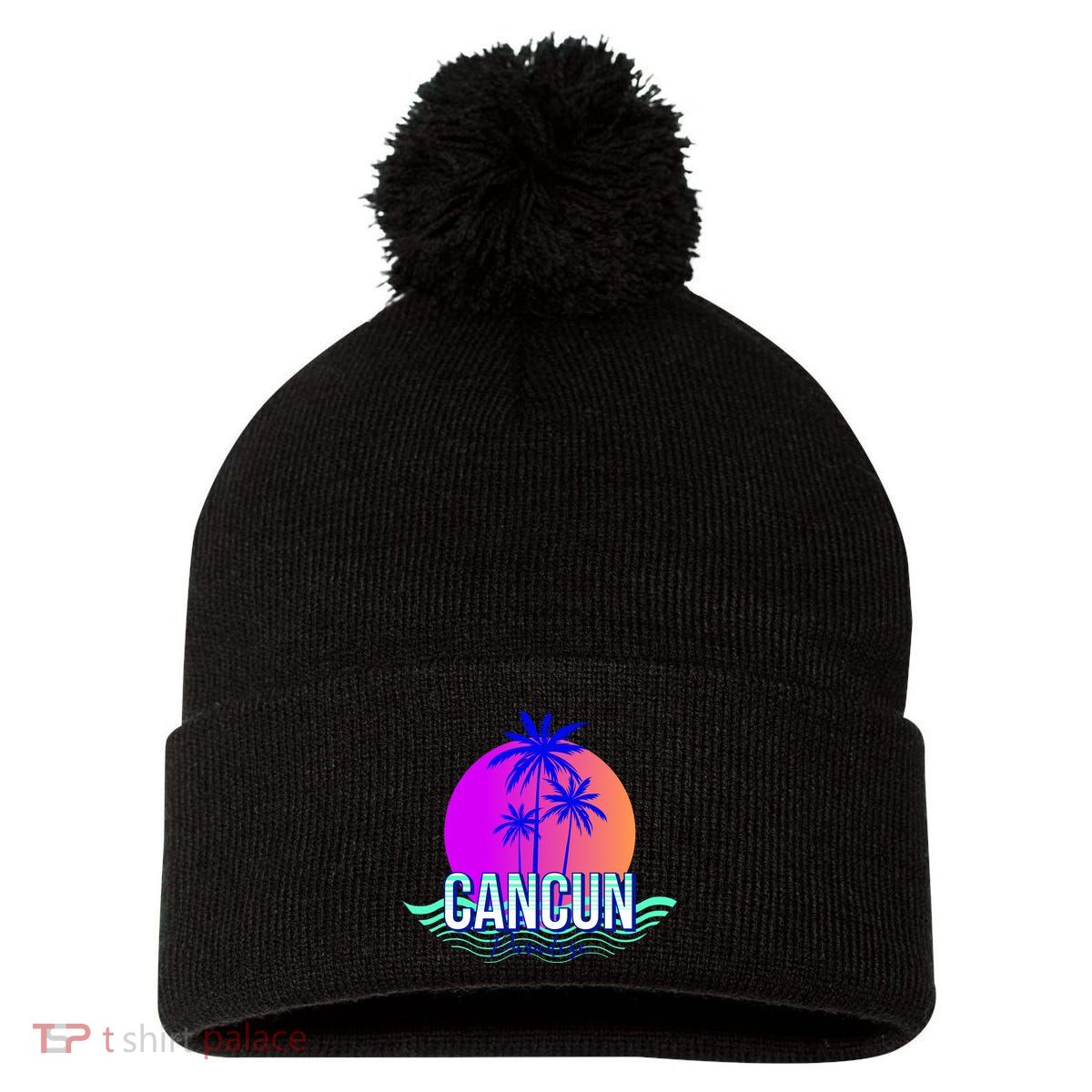 Cancun Paradise Pom Pom 12in Knit Beanie