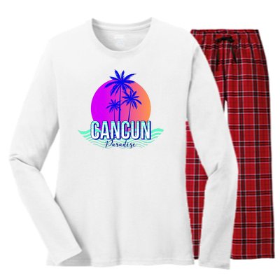 Cancun Paradise Women's Long Sleeve Flannel Pajama Set 