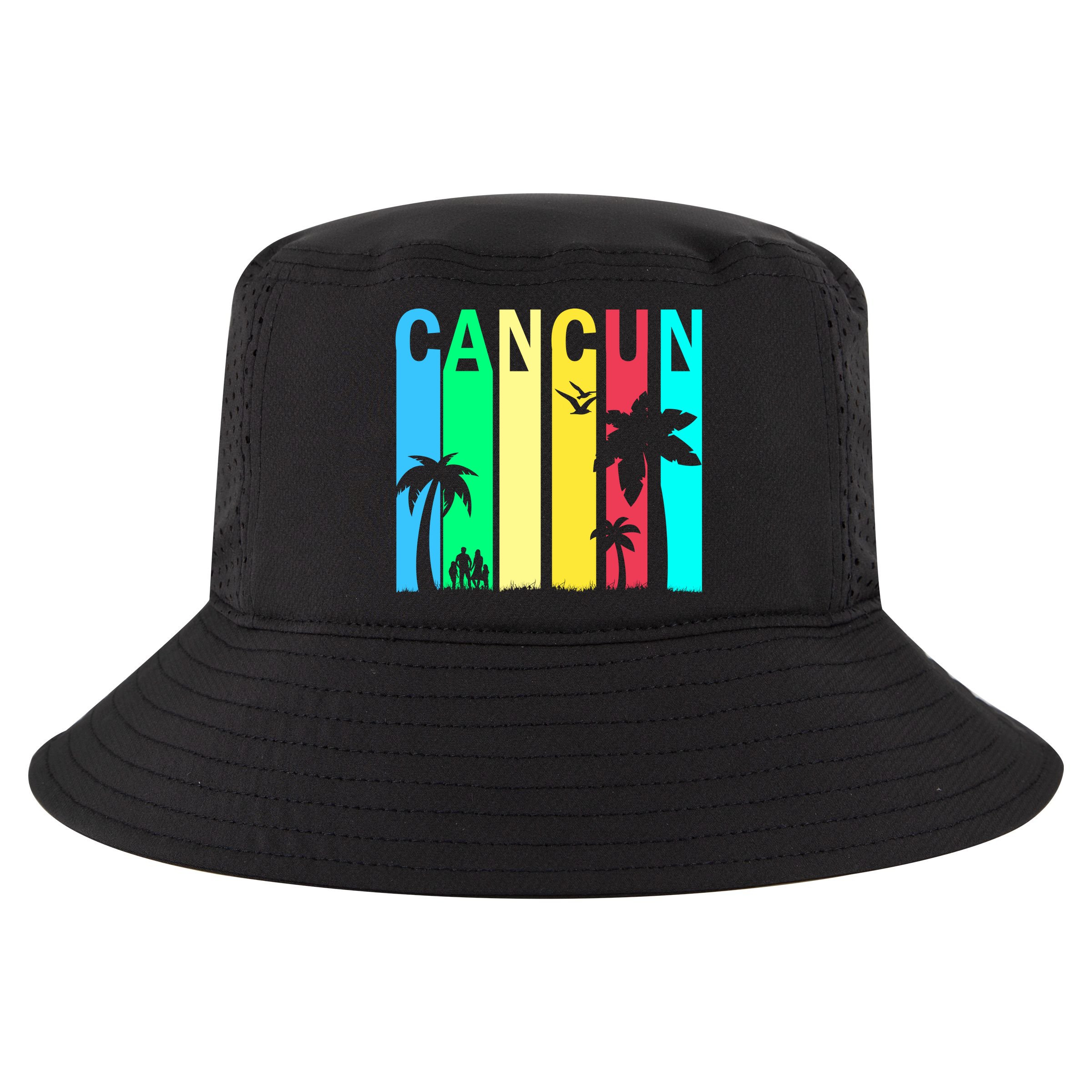 Cancun Retro Logo Cool Comfort Performance Bucket Hat