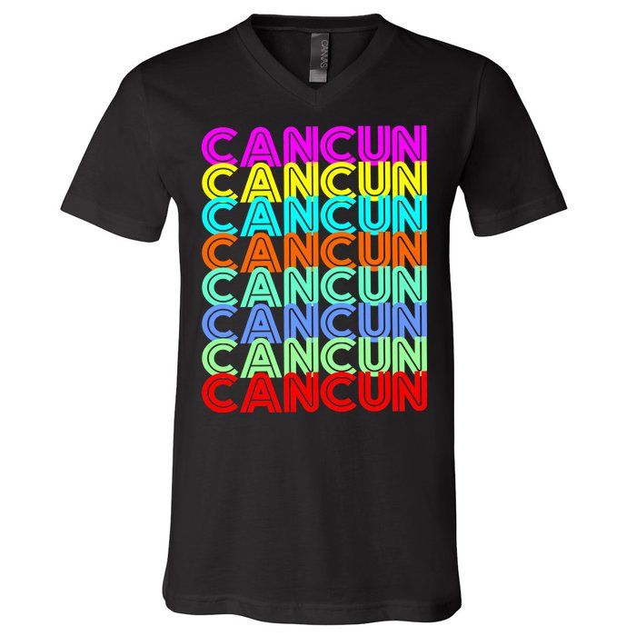 Cancun Retro Techno V-Neck T-Shirt