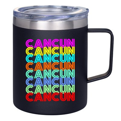 Cancun Retro Techno 12oz Stainless Steel Coffee Mug