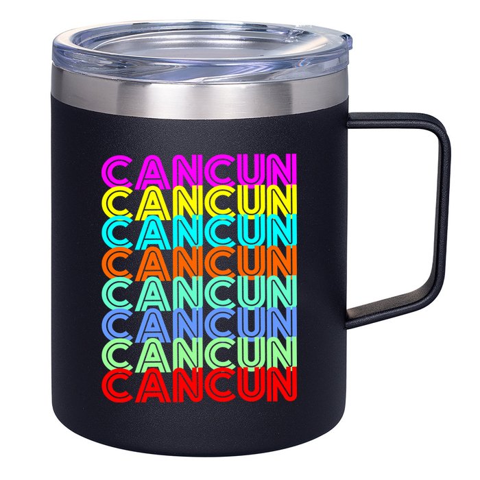 Cancun Retro Techno 12oz Stainless Steel Coffee Mug