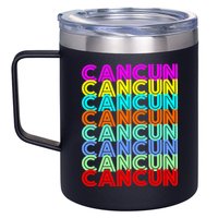 Cancun Retro Techno 12oz Stainless Steel Coffee Mug