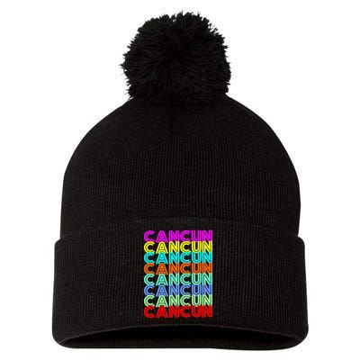 Cancun Retro Techno Pom Pom 12in Knit Beanie