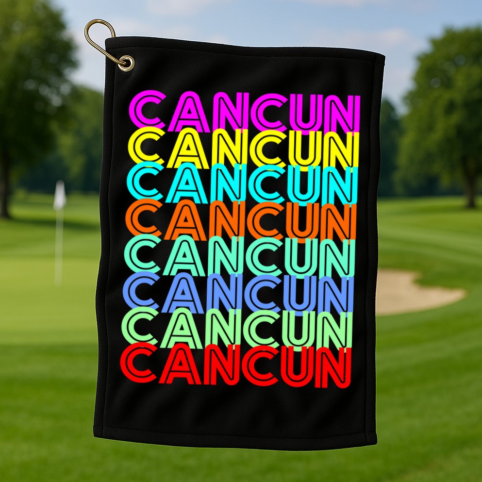 Cancun Retro Techno Golf Towel