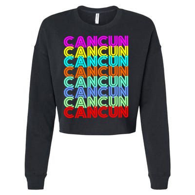 Cancun Retro Techno Cropped Pullover Crew