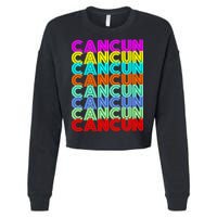 Cancun Retro Techno Cropped Pullover Crew