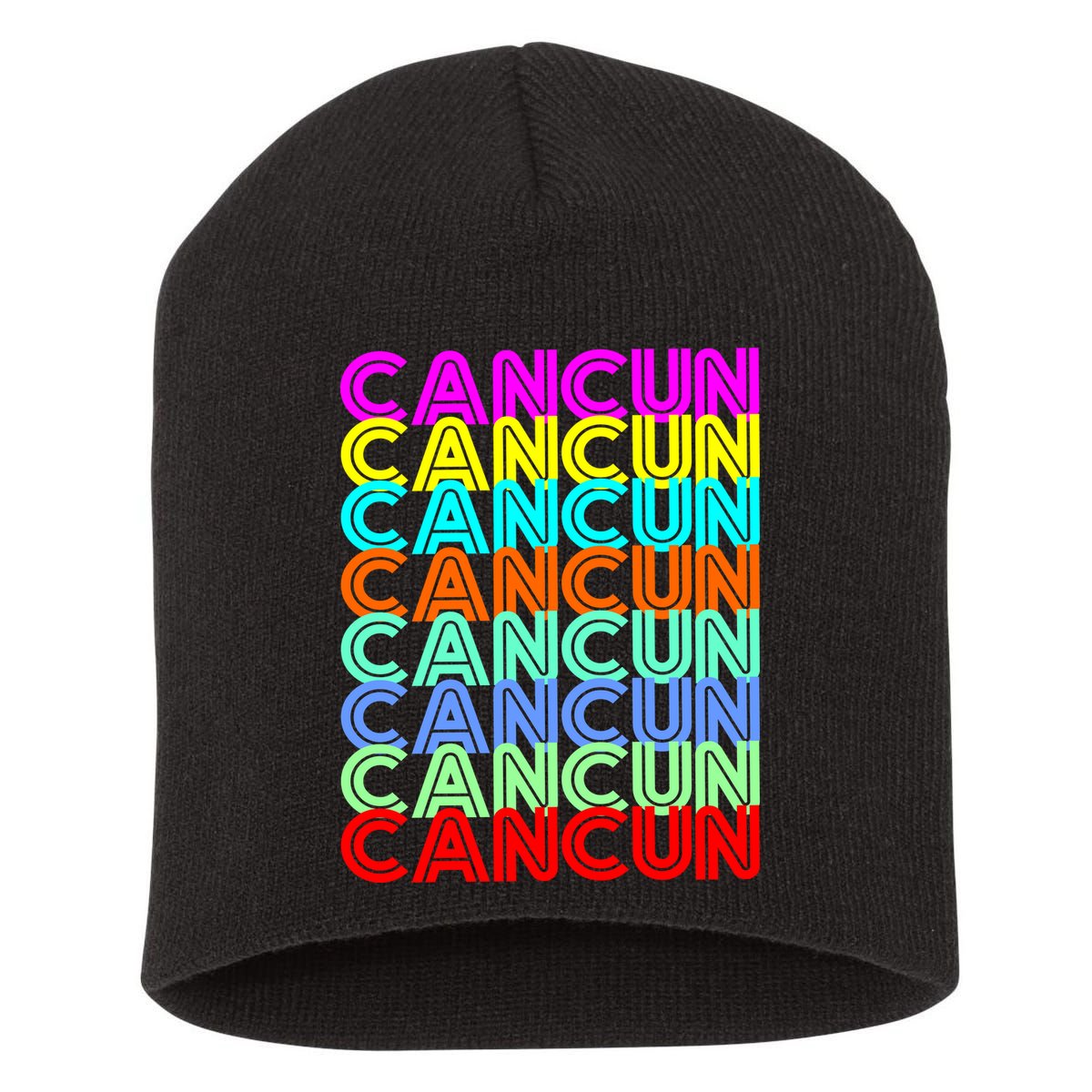 Cancun Retro Techno Short Acrylic Beanie