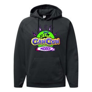 Cancun Tropical Logo Performance Fleece Hoodie