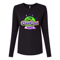 Cancun Tropical Logo Womens Cotton Relaxed Long Sleeve T-Shirt