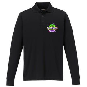 Cancun Tropical Logo Performance Long Sleeve Polo