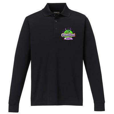 Cancun Tropical Logo Performance Long Sleeve Polo