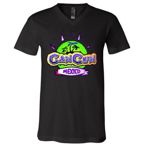 Cancun Tropical Logo V-Neck T-Shirt