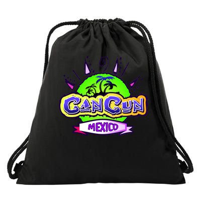 Cancun Tropical Logo Drawstring Bag