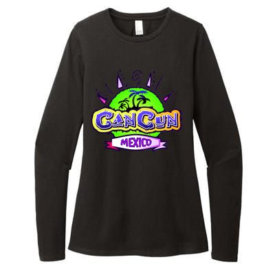 Cancun Tropical Logo Womens CVC Long Sleeve Shirt