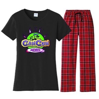 Cancun Tropical Logo Women's Flannel Pajama Set