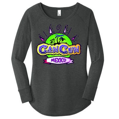 Cancun Tropical Logo Women's Perfect Tri Tunic Long Sleeve Shirt