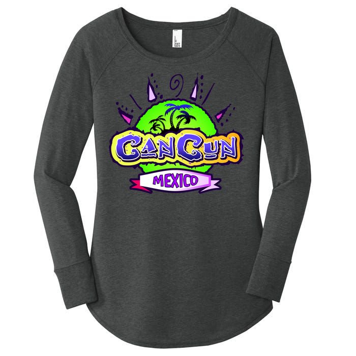 Cancun Tropical Logo Women's Perfect Tri Tunic Long Sleeve Shirt