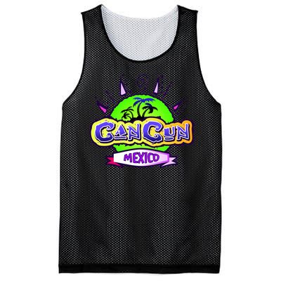 Cancun Tropical Logo Mesh Reversible Basketball Jersey Tank