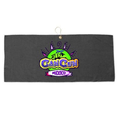 Cancun Tropical Logo Large Microfiber Waffle Golf Towel