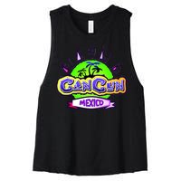 Cancun Tropical Logo Women's Racerback Cropped Tank