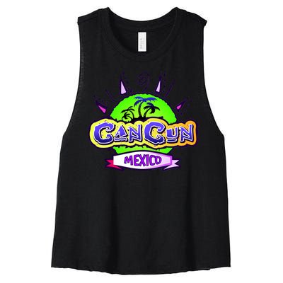 Cancun Tropical Logo Women's Racerback Cropped Tank