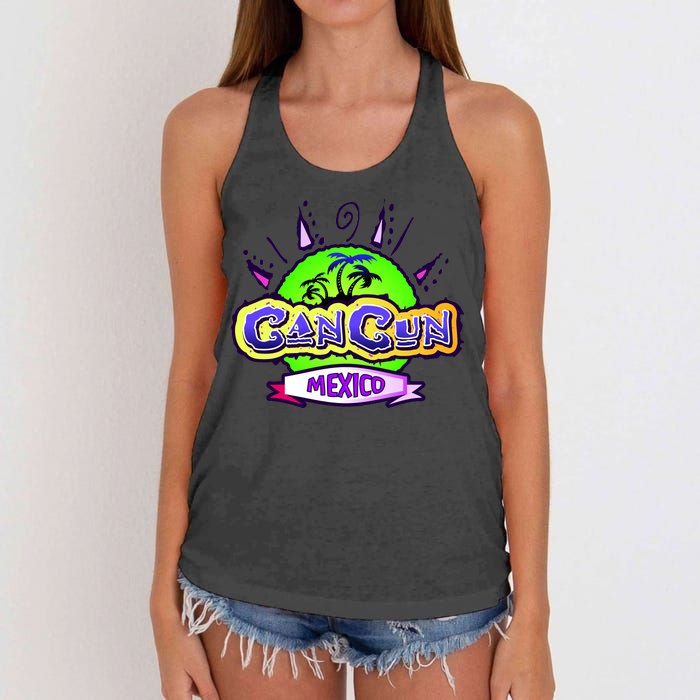 Cancun Tropical Logo Women's Knotted Racerback Tank